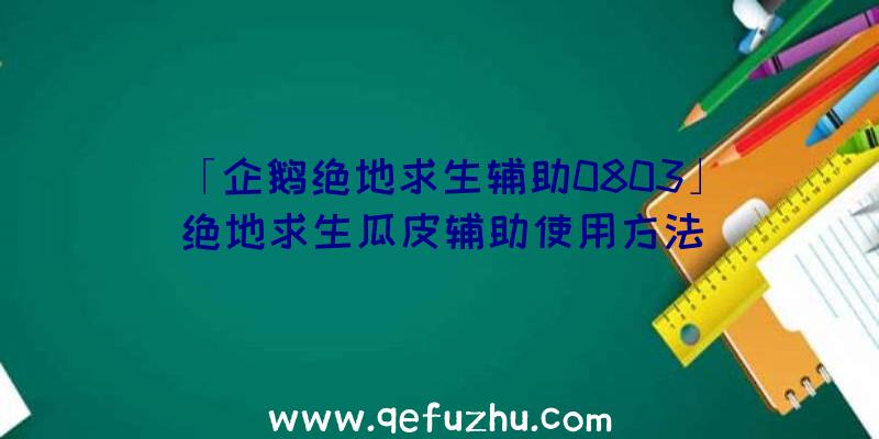 「企鹅绝地求生辅助0803」|绝地求生瓜皮辅助使用方法